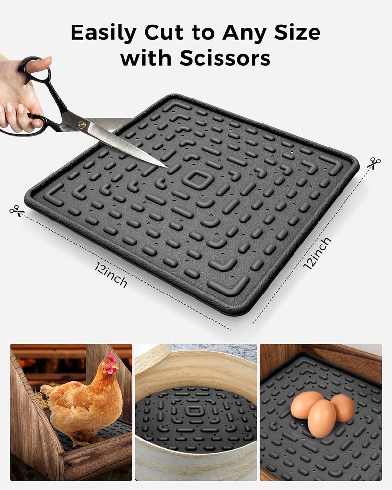 Besly Washable & Reusable Nesting Pads for Chicken Coop - 10Pcs Chicken Nest Mats - Durable 12"x 12" Plastic Nest Box Pads for Egg Laying Hens (Soft, Easy Clean, Premium) - Image 4